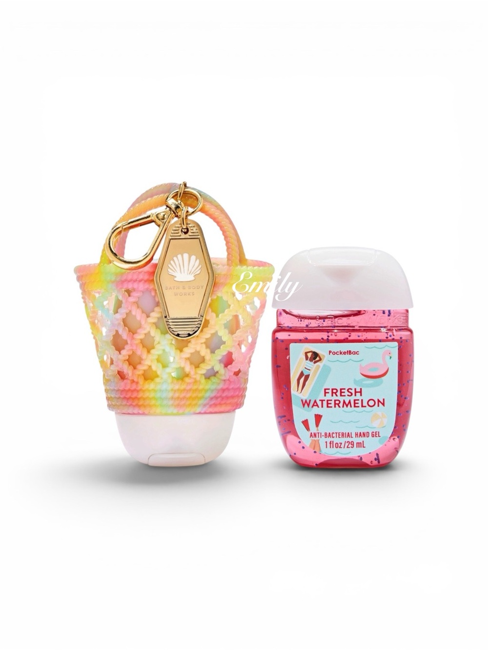 NWT Bath & Body Works rainbow tote PocketBac Holder FRESH WATERMELON Set
